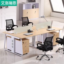 Staff Desk Brief Modern 4 Persons Position 6 Office Furniture Work Position Employee Table Screen Table And Chairs Combined Guangzhou