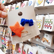 (Special spot) South Korea Pom hair accessories felt star velvet bow bow clip hairhairclip