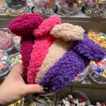 (Spot) Korea bebe prince hair accessories Lamb hair rabbit ear bow wide-sided hairband headband