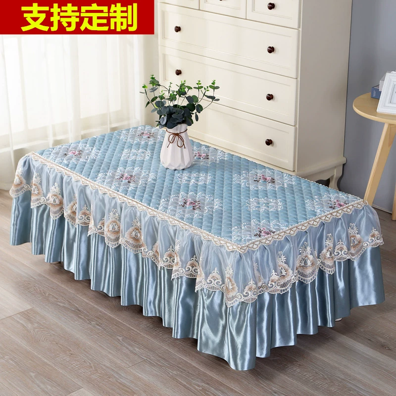 Bàn cà phê khăn trải bàn hình chữ nhật vải ren placemat phòng khách Bàn cà phê đặt bìa nhà phong cách châu Âu Tủ bụi bụi - TV