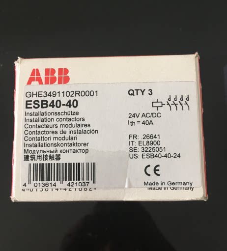 (New original)ABB ESB series construction contactor ESB40-40 * 24VAC DC 