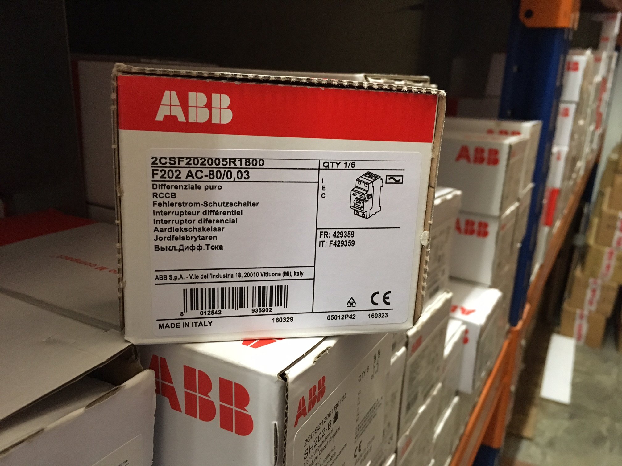 New original ABB electromagnetic leakage protector F202 AC-80 0 03 Origin: Italy