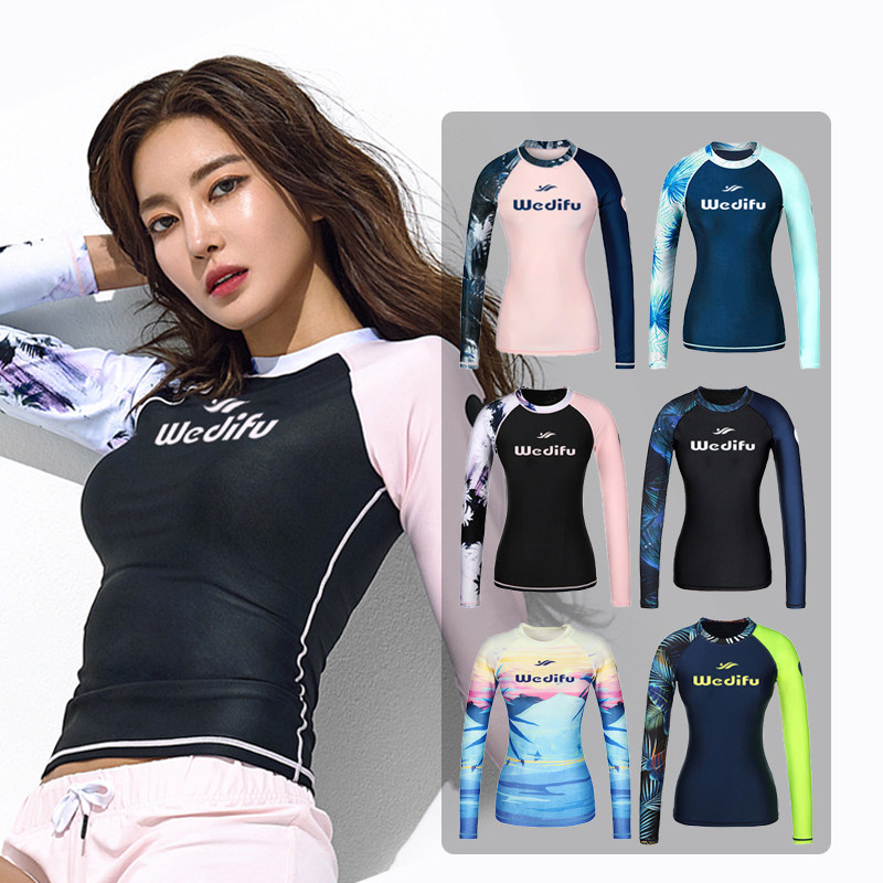 South Korean diving suit female jellyfish snorkeling sunscreen snorkeling long sleeve large size dress pants two-piece suit surf swimsuit