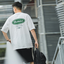 American minimalist letter printed round collar short sleeve T-shirt men tide cards 2022 Summer thin loose pure cotton half sleeves