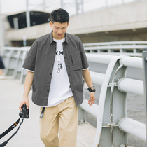 LuXiaohu Tiger Three-dimensional Pocket Tooling Short Sleeve Shirt Male And Female Couple Summer Day Department Casual 100 Hitch Loose Half Sleeve Tide