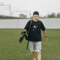 Lu Xiaohu original national tide panda printing short sleeve male loose simple cotton half sleeve student couple T-shirt tide