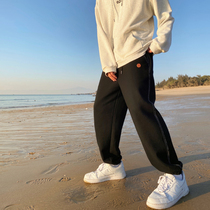 Lv Xiaohu Autumn Series Bright Sweatpants Mens Japanese Retro Tide Sports Leisure Long Pants Loose Tide