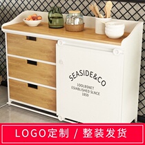 loft retro dining side cabinet Restaurant food preparation seasoning table Industrial wind Wrought iron solid wood locker Office tea cabinet