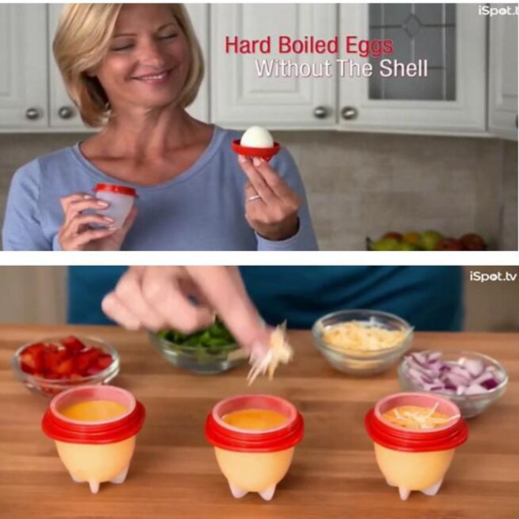 Silicone Egg Boiler Egglettes Eggies Cooker Không dính Egg Cup Cooking Egg Steamer - Nồi trứng nồi hấp