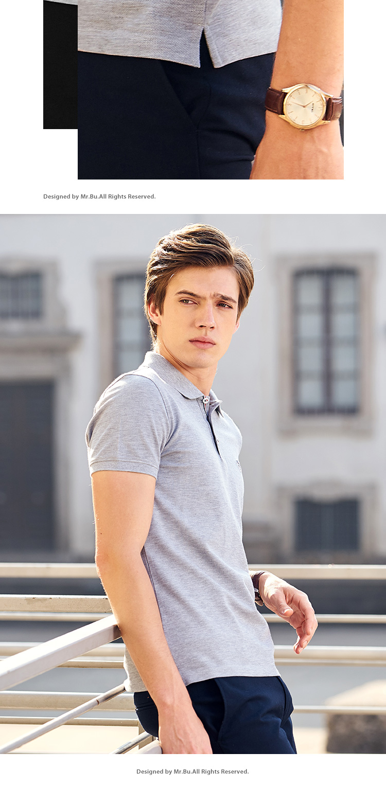 Mr. Cloth Áo sơ mi đơn giản kiểu Mỹ Áo thun nam ngắn tay mùa hè Bố trung niên Áo thun nam âu yếm polo trắng