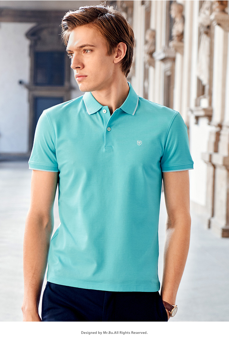 Áo sơ mi nam tay ngắn T 2018 mùa hè Mới tươi tắn và thanh lịch Áo sơ mi POLO nam tính shop bán áo thun nam có cổ