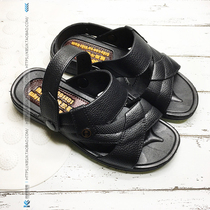 Dad work sandals Vietnam rubber shoes cow tendon wear-resistant non-slip thick outdoor mens sandals leather pattern one