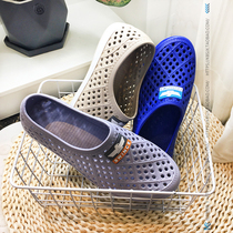 Baotou mens hole shoes non-slip sandals breathable outside wear car wash work rubber summer sandals mens shoes garden shoes