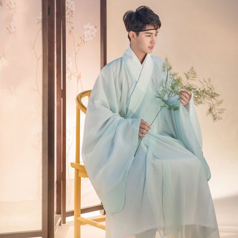 Ming-Style Hanfu Men's Ancient Clothing, Men's Robe, Gentleman's Fairy-Like Men's Hanfu Suit, Student's Bargain Price