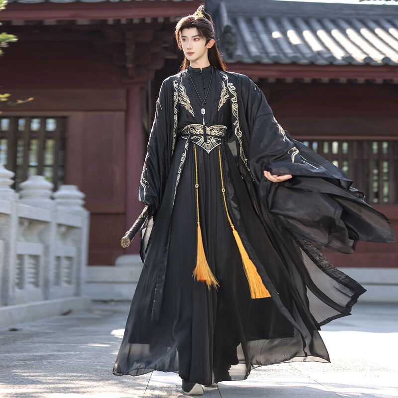 Original Hanfu [Xiangxian] Unisex Cp (Couple) Film and Tv Fairy Tale Style Large Sleeves Stand Collar Bold Ethnic Stage Anime Cosplay
