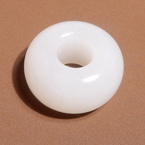 Rare dialect Hetian jade Russian old pit material oily and delicate mutton fat white jade bagel safety buckle pendant h7