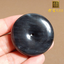 I was stunned by the dialect Hetian jade boutique giant leak Xinjiang Yulong River blue and white seed material first-line balance buckle pendant w1