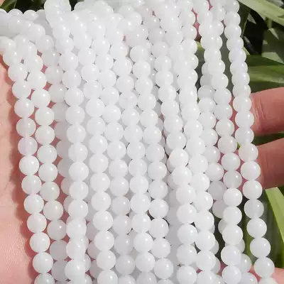 Dialect Hetian Jade Xinjiang new product only 88 yuan gold silk jade near Mutton White 6mm108 necklace hands N