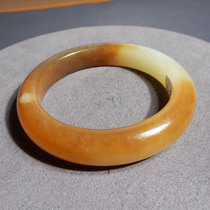 Shocking Dialect Hetian Jade Collection Grade Xinjiang Fine and Oily Brown Sugar White Jade 54mm Bracelet X5