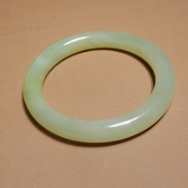 Fine dialect Hetian jade collection grade Qinghai old pit material delicate oily unstructured clear water color 57mm bracelet X6