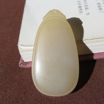 The dialect brand Hetian jade boutique Xinjiang and the end material sugar white jade safe and sound brand pendant pendant w1