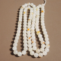 Qi Ma dialect high-quality Hetian jade wearing grade Huang Qin leather white jade seed material card 6mm multi-circle bracelet necklace s2