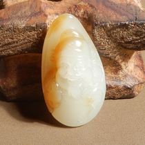 Dialect quality Hetian jade wearable grade Xinjiang Laokeng delicate and oily sugar white jade God of Wealth pendant X6