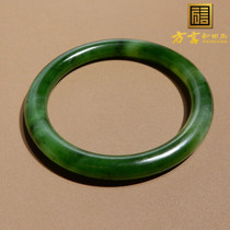 Hetian Jade Boutique Wearable Grade Russian Jasper Spinach Green 53mm Womens Round Bracelet X5