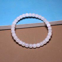 Stunned by dialect and Hetian jade boutique features Qinghai old material ice smoke purple straight cut old-style bead card 6mm bracelet N3