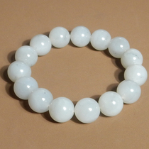 Crazy dialect special offer Hetian jade Xinjiang oily and delicate white jade blue and white seed material 14mm jade bracelet bracelet H8
