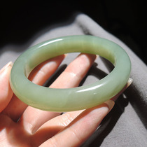 Heavy dialect Hetian jade boutique collection grade Qinghai material rare lake green inner diameter card 55mm formal bracelet R1