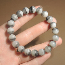 Crazy dialect quality Hetian jade from Xinjiang cornucopia blue and white jade seed material card 10mm round bead bracelet h7