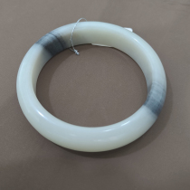 Popular dialect and Hetian jade boutique collection black and white distinct artistic conception smoky purple white jade seed material 60mm formal bracelet S