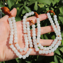 Popular dialect brand Hetian jade fine Russian material fine and moist near mutton fat white jade old-style bead necklace multi-circle bracelet O2