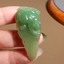 Fine dialect Hetian jade collection grade Russian old pit material delicate oily fruit green jasper Ruyi pendant X3