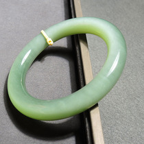 Hi Fantian Dialect Hetian Jade Boutique Russian Laokeng Jasper Pink Green White Cats Eye Card 57mm Round Bar Bracelet R1