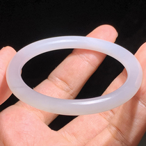 Dialect quality Hotan jade oily and delicate Qinghai material lavender violet 52mm round bracelet jade bracelet w3