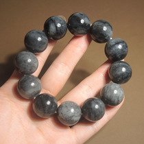 Shocking dialect Hetian jade Xinjiang artistic conception starry blue and white jade seed material card 20mm luxury round bead bracelet h7