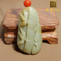Big Clearance Dialect Hetian Jade Boutique Places Giant Leak Yellow Qin Skin Green White Jade Seed Material Rising Rising Pendant Pendant R8