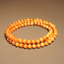 Stunned dialect brand rare Burmese topaz half mountain half water cornucopia 7 5mm108 round bead necklace h0