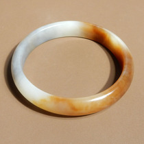 Crazy dialect Hetian jade Xinjiang mixed sugar white jade with blue and white 79mm oversized circle bracelet arm bracelet h7