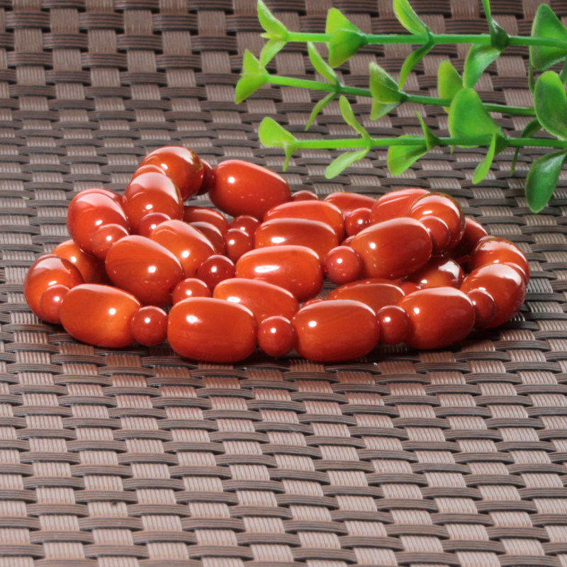 Dialect Southern Red Agate Necklace Only 120 Yuan Features Cylindrical Rosary DIY Fashion Men's and Women's Promotion H