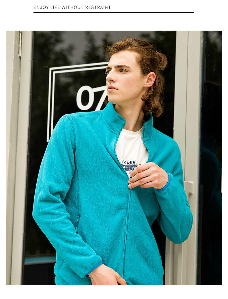 思凯乐 男女款修身保暖 摇粒绒外套 YKK拉链 图9