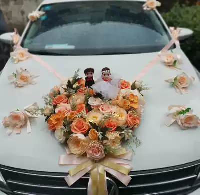 Wedding car decoration set main wedding decoration flower knot wedding wedding team ribbon wedding supplies decoration flower champagne creativity