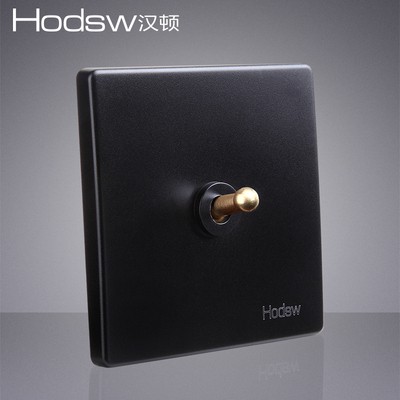 Hanton Switch Socket Black Brass Dial Bar Imitation Ancient Single Open Single Control Double Control Switch 86 Double United Hotel Beauty-Taobao
