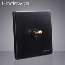 Hanton switch socket black brass lever antique single open single control double control one open switch 86 double hotel beauty
