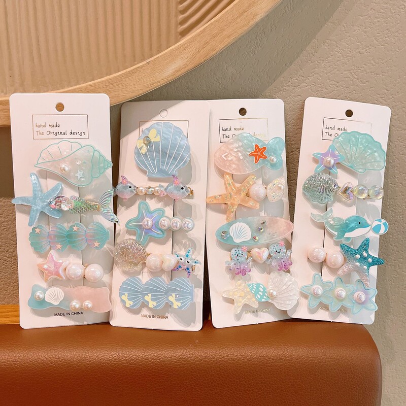 Cute Wavy Starfish Shell Hair Clip Bangs Clip Sea Blue Shell Starfish Acetate High-End Side Clip Hair Accessory Cute Wavy Starfish Shell Hair Clip Bangs Clip Sea Blue Shell Starfish Acetate High-End Side Clip Hair Accessory