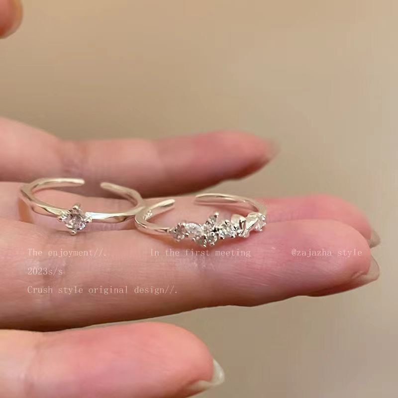 Butterfly Zircon Ring ins Niche Design High-End Open Ring 2024 New Style Best Friend Index Finger Ring Tail Ring