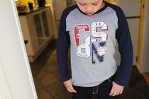 JJ CUHK Tong Pure Cotton Spring Autumn Children Neutral Round Collar Long Sleeve T-shirt Letter of the Bottom Shirt