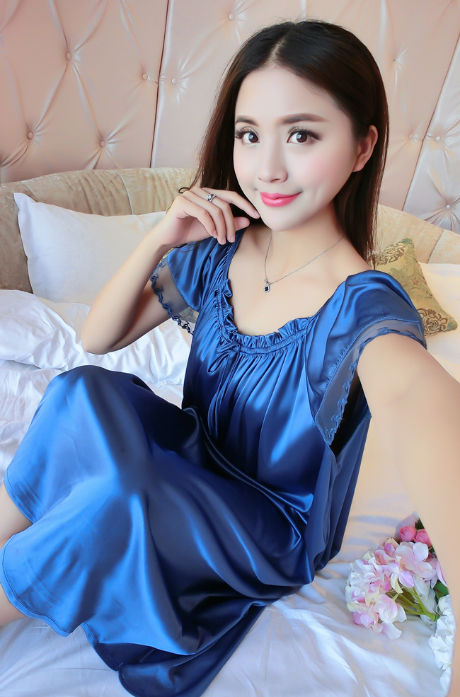 Nightdress nữ mùa hè băng lụa sling sexy kích thước lớn chất béo mm dài chiffon lỏng 200 £ dễ thương mùa hè đồ ngủ